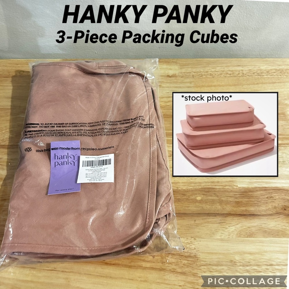 NWT 3-Piece HANKY PANKY Travel Packing Cubes Set - PINK